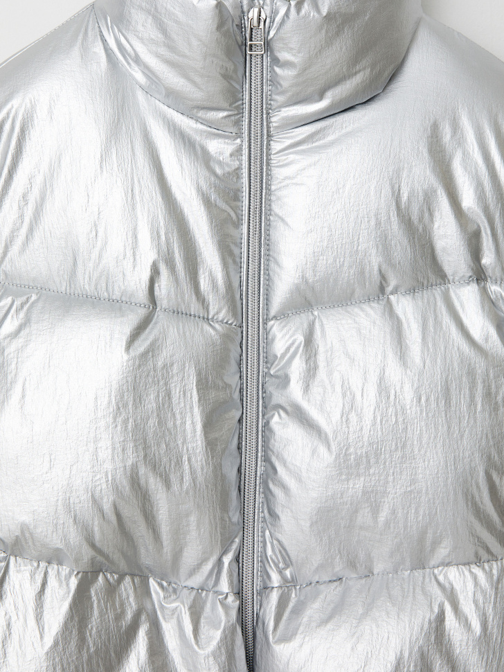 Дутая куртка «металлик» для девочек (серебро, 146/ 11-12 YEARS) от Sela