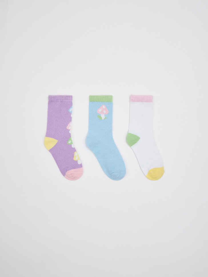 Набор из 3 пар носков для девочек (принт, 16-18)