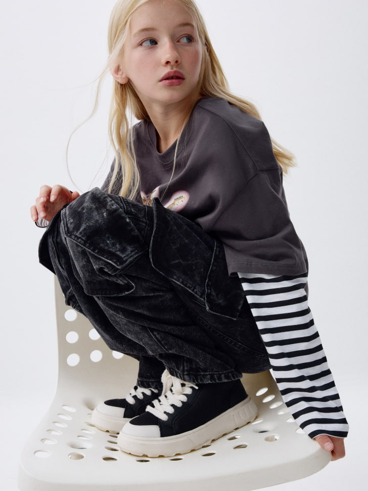 

Комбинированные ботинки детские, SL5809194504