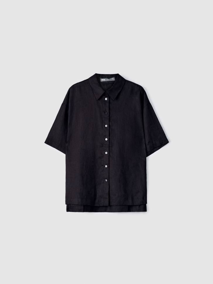 Рубашка Sela из льна, черный, арт. 52836