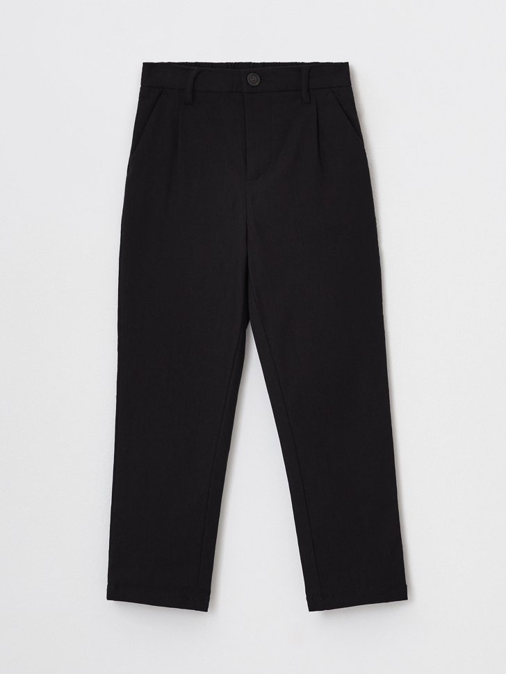 Классические черные брюки на резинке для мальчиков (черный, 104)