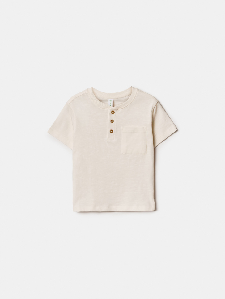 базовая футболка на пуговицах для мальчиков по цене 899 руб вид справа