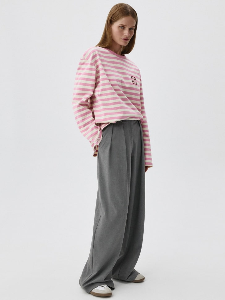 Лонгслив ANNA OVERSIZE FIT с вышивкой. Фото №2