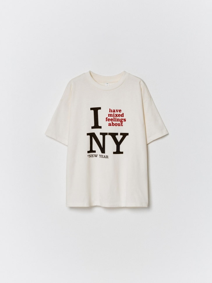 футболка оверсайз с новогодним принтом для мальчиков 4610517082817 с промокодом