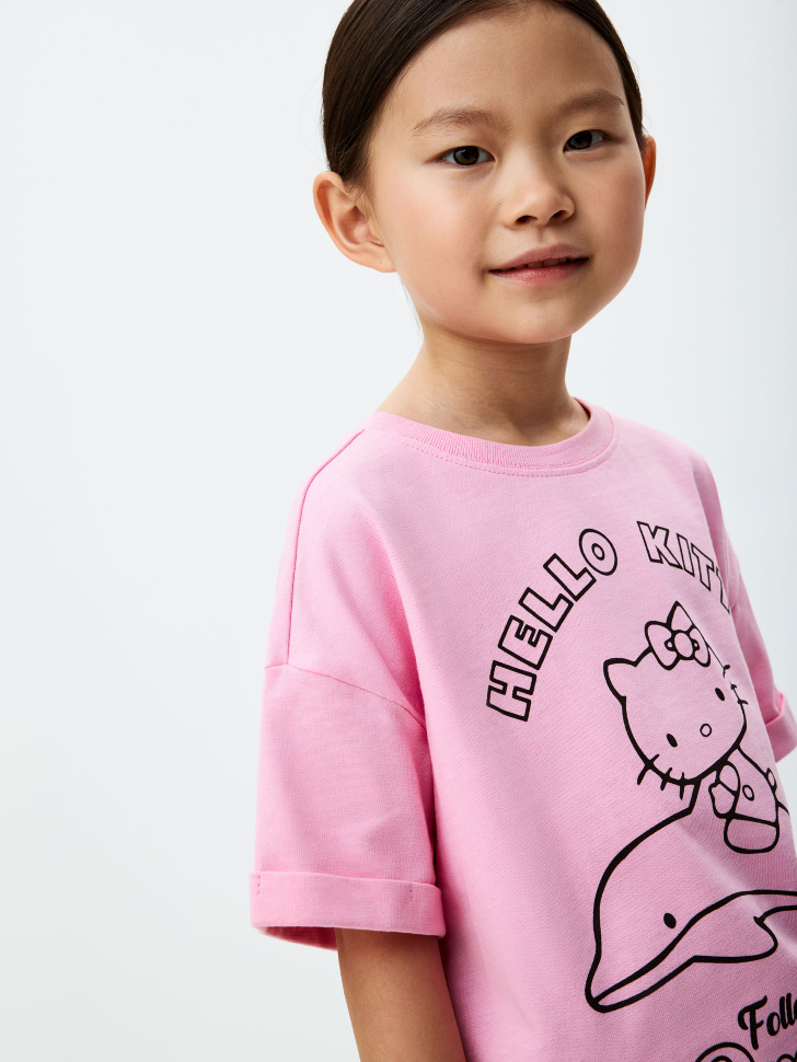 

Футболка с принтом Hello Kitty для девочек