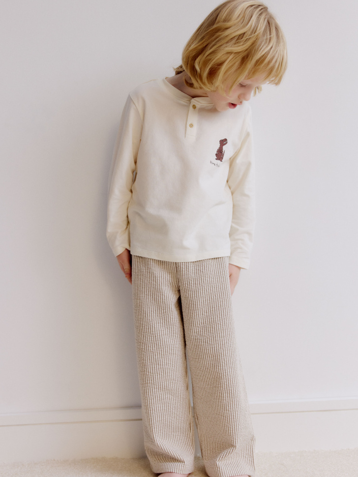 Пижама SELA для мальчиков, бежевый, арт. 33958