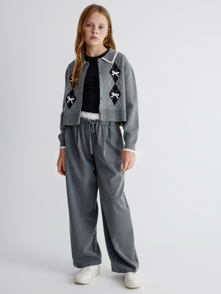 базовый топ в рубчик для девочек от бренда sela вид слева