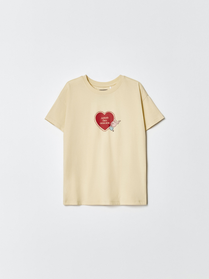 Футболка SELA x Союзмультфильм для девочек, бежевый, арт. 35073