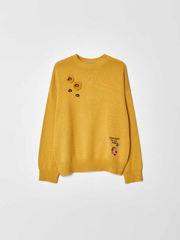 Джемпер SELA с вышивкой Союзмультфильм, желтый, арт. 35062