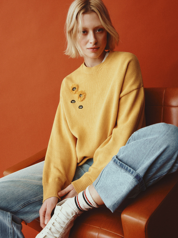 

Вязаный джемпер с вышивкой SELA x Союзмультфильм, SL6802010622