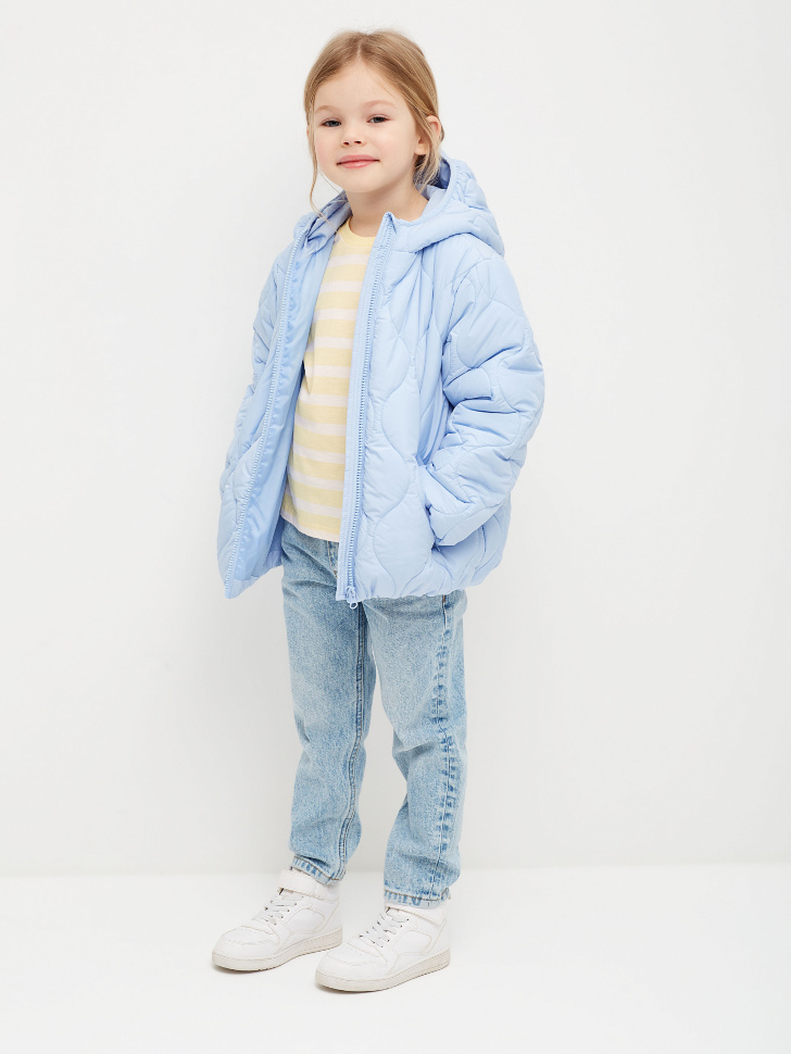Стеганая куртка с капюшоном для девочек (голубой, 104/ 4-5 YEARS) от Sela