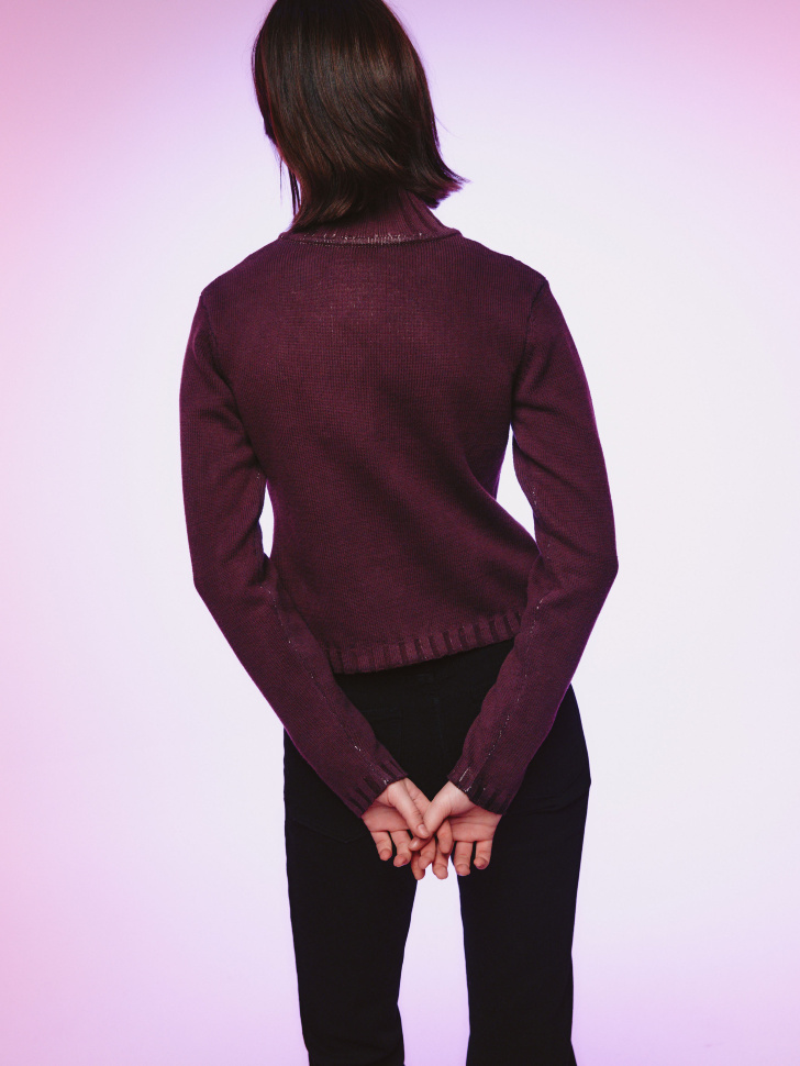 вязаный кардиган на молнии из линейки  young из россии вид сбоку