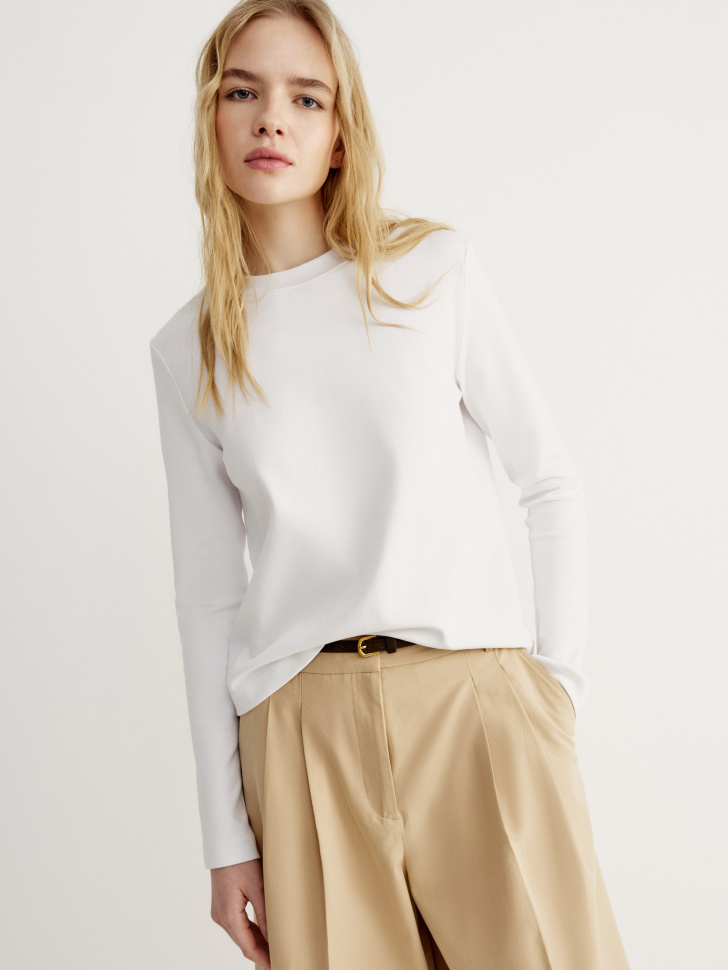 Базовый лонгслив SELA, белый, арт. 42872