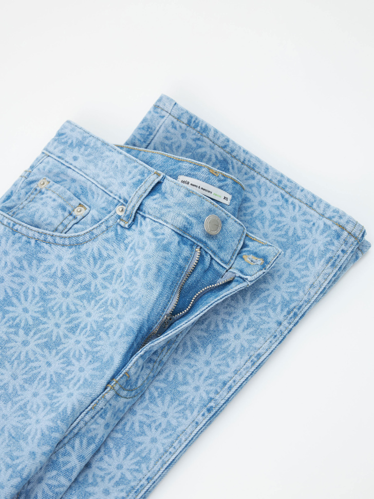 Широкие джинсы с принтом - фото 9