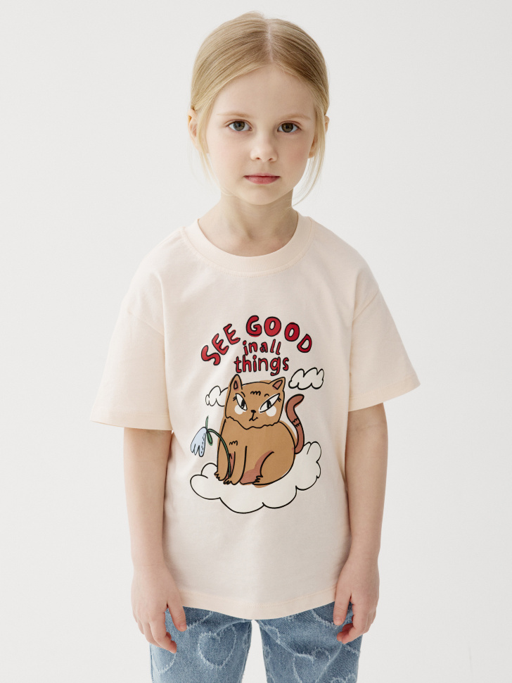 

Футболка с принтом для девочек, SL6804040202