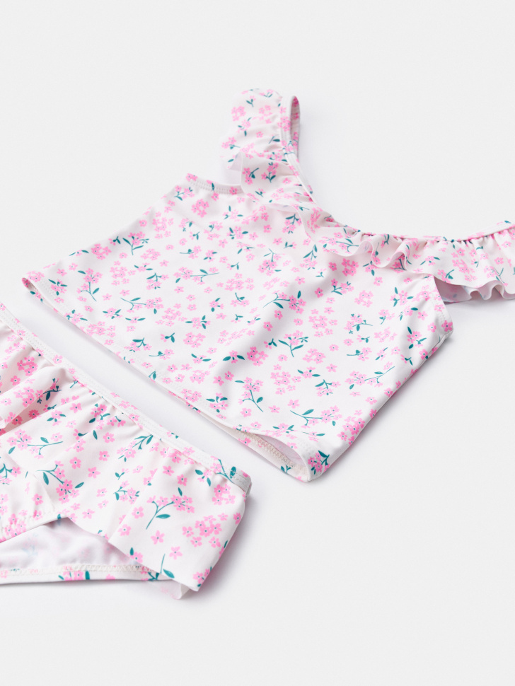 раздельный купальник с принтом для девочек от бренда sela вид слева