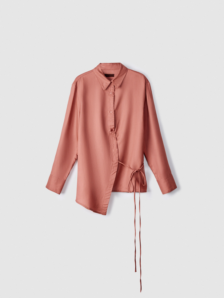 

Рубашка с запахом из тенселя и льна премиум качества, SL6805010506