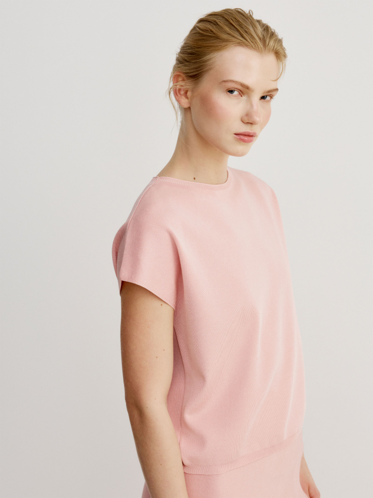 вязаный жилет из смесового лиоцелла с содержанием шелка из россии вид сбоку