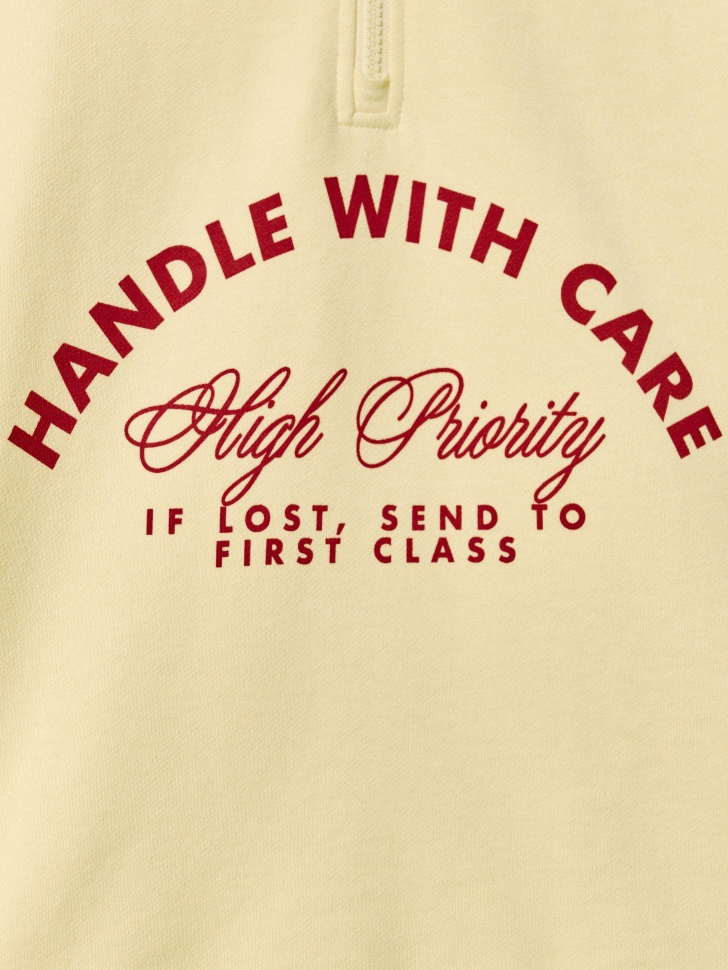 свитшот с воротником на молнии для девочек универсального стиля с лицевой стороны