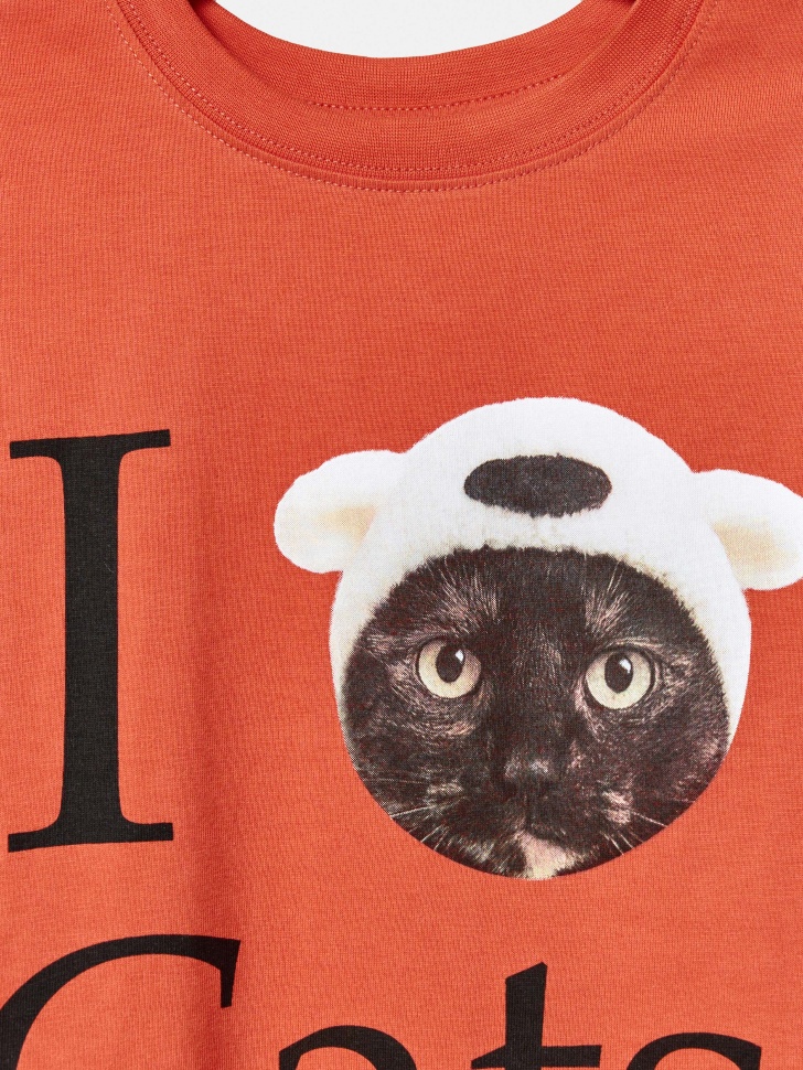 футболка оверсайз с принтом для девочек по цене 1299 руб вид справа