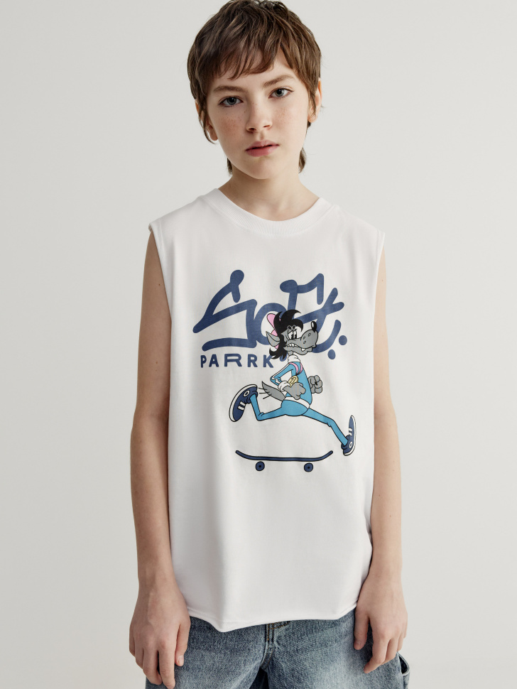 майка с принтом для мальчиков  x союзмультфильм от бренда sela вид слева