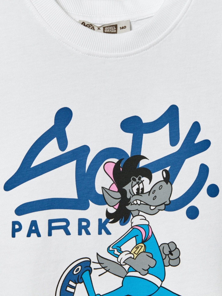 майка с принтом для мальчиков  x союзмультфильм из хлопка спереди