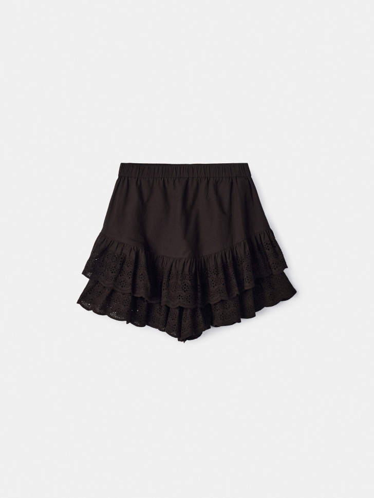 Юбка-шорты Sela с вышивкой, черный, арт. 54860
