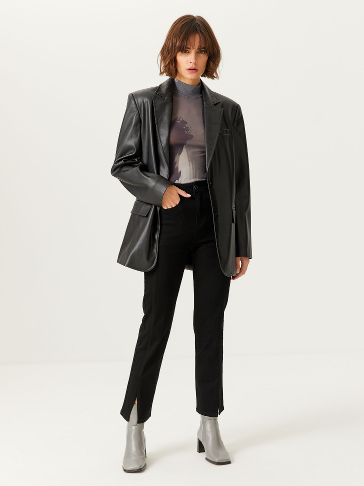 

Джинсы Slim fit с разрезами, Черный
