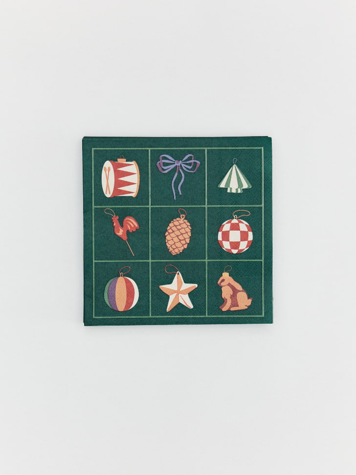 Набор бумажных салфеток, 20 шт., зеленый, цветной, арт. 16910