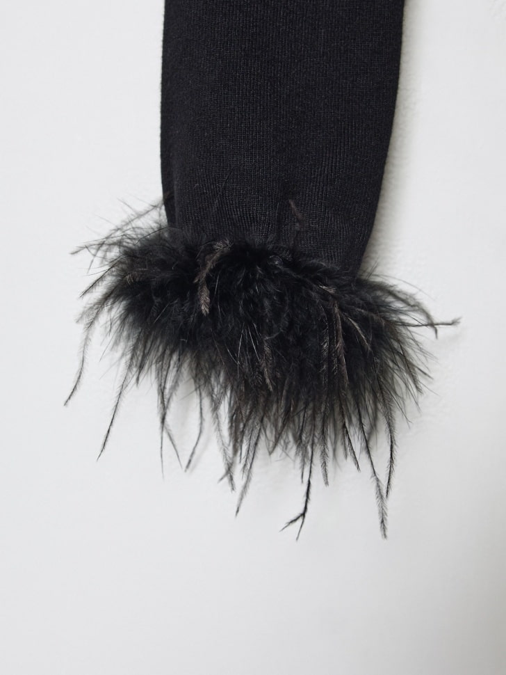 вязаный кардиган с перьями для девочек 4610517110022 со скидкой