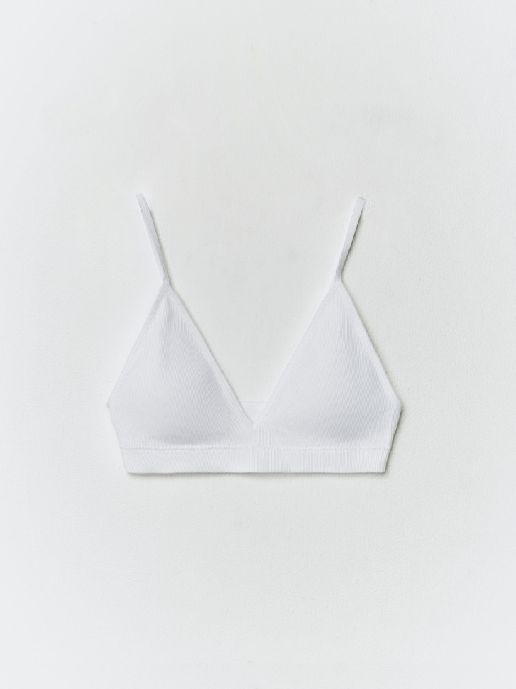 Бюстгальтер-топ Sela в рубчик, белый, арт. 33729