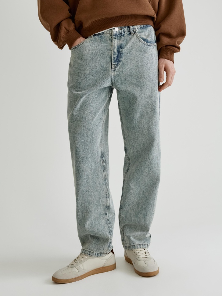 джинсы straight fit со средней посадкой от бренда sela вид слева