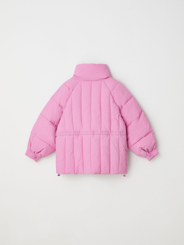 Оверсайз куртка с высоким воротником для девочек (розовый, 140/ 10-11 YEARS) от Sela