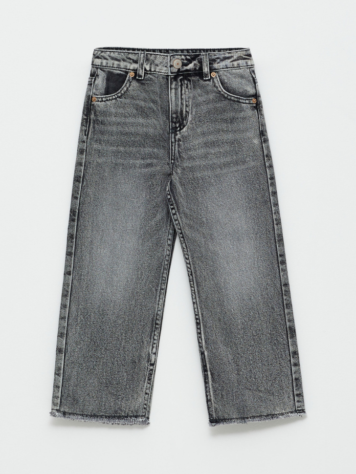 Рваные широкие джинсы для девочек (серый, 110/ 5-6 YEARS) от Sela