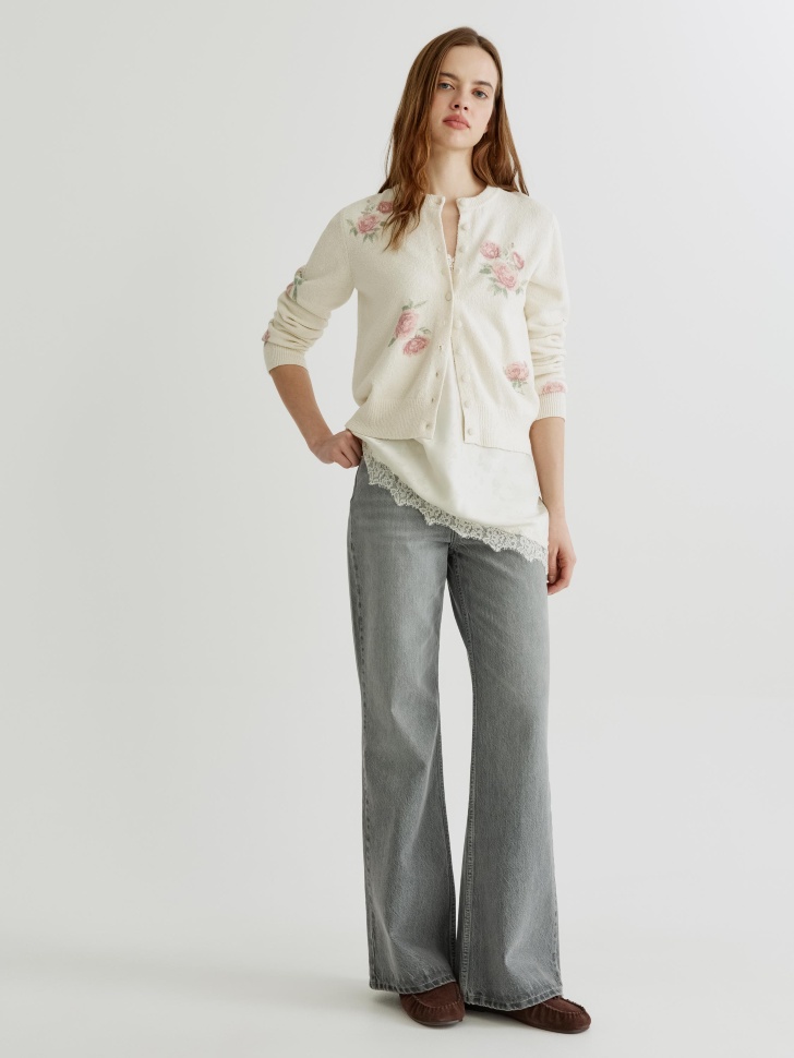 Джинсы клеш SELA со средней посадкой, серый, арт. 41669