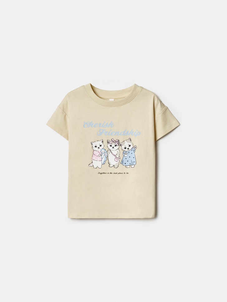 Футболка Sela с принтом, бежевый, арт. 40531