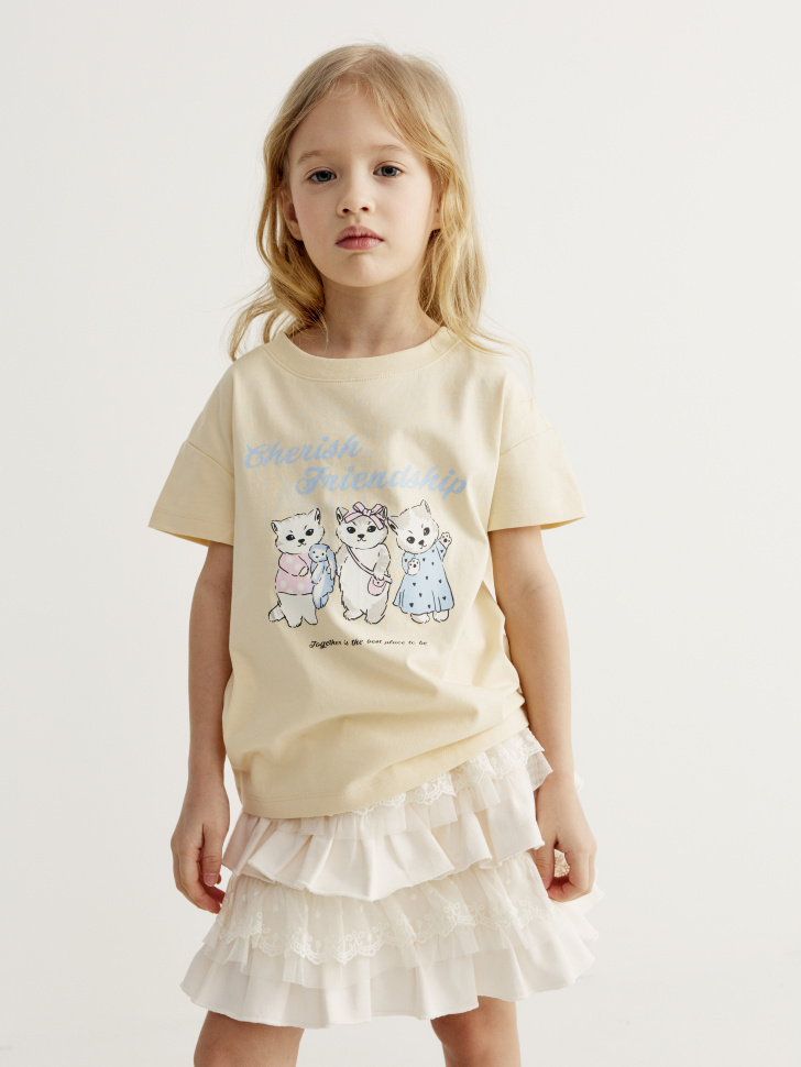 Футболка с принтом для девочек 799₽