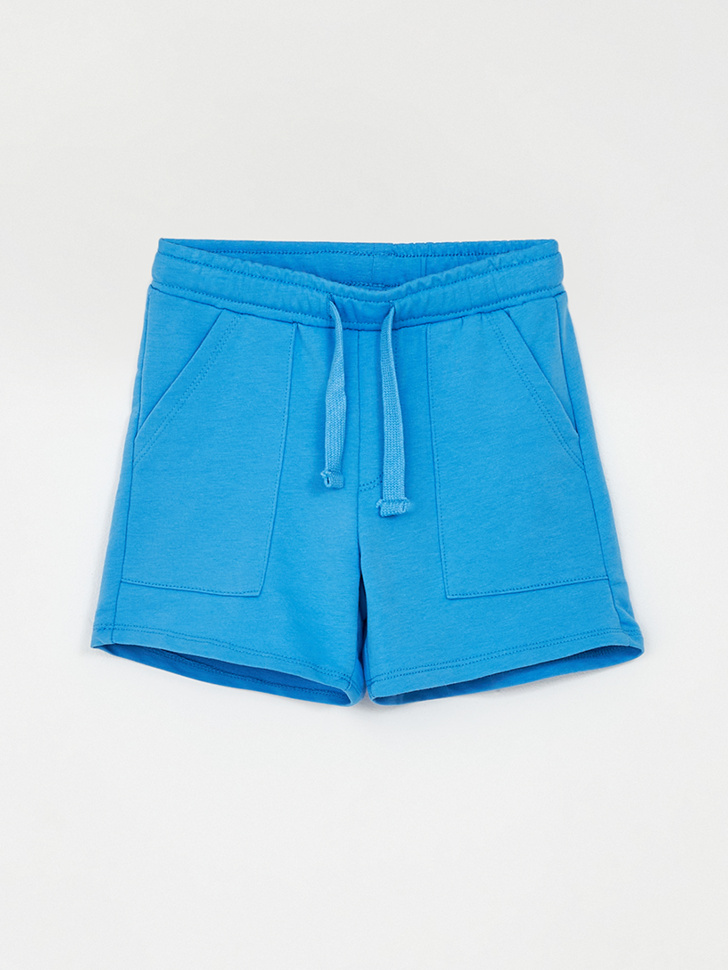 Трикотажные шорты для мальчиков (голубой, 110)