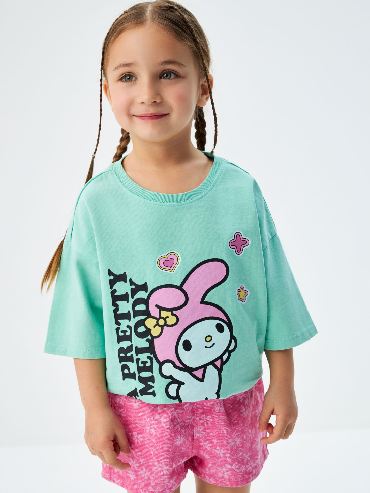 

Футболка оверсайз с принтом Hello Kitty and Friends для девочек