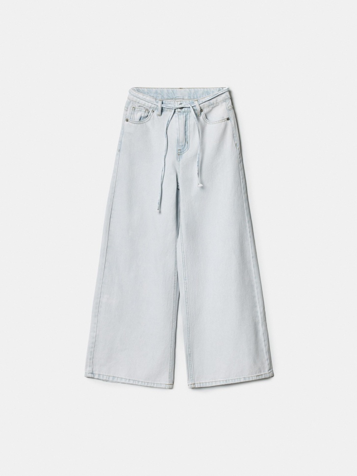 Широкие джинсы Sela для девочек, голубой, арт. 41994