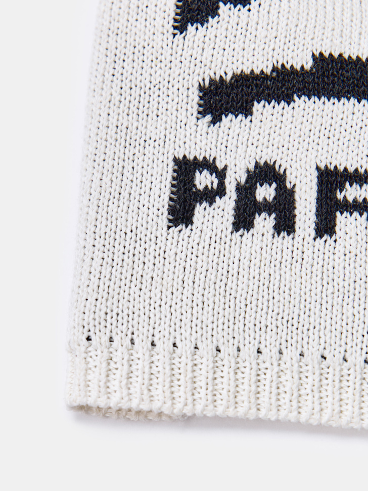 вязаная шапка из вискозы и льна для мальчиков из россии вид сбоку