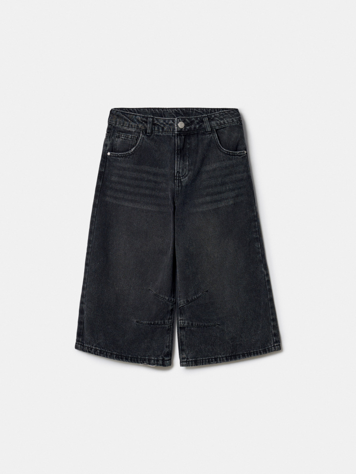 Удлиненные джинсовые шорты SELA для девочек, серый, арт. 51455