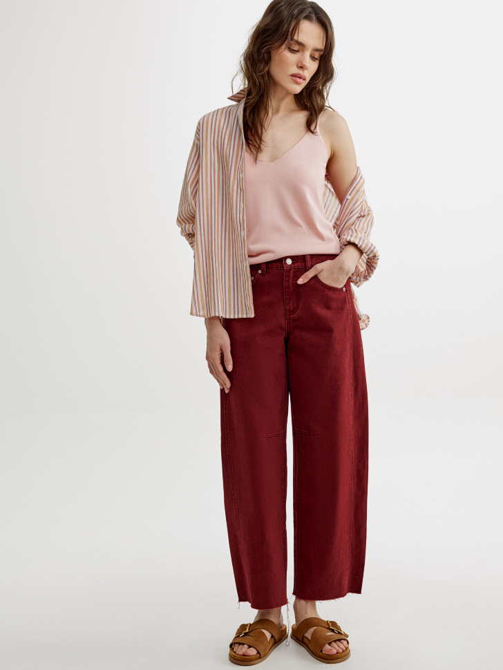 Джинсы баллоны Sela, бордовый, арт. 52767