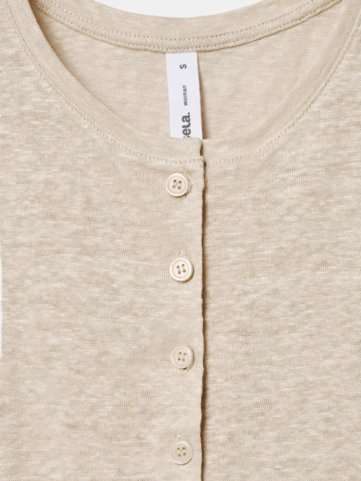 топ на пуговицах из льна из проверенных материалов спереди