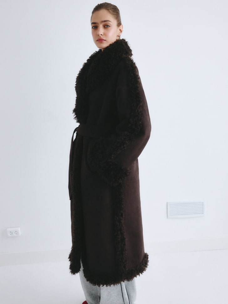 дубленка из искусственной замши из линейки sela young 4680798734774 по акции