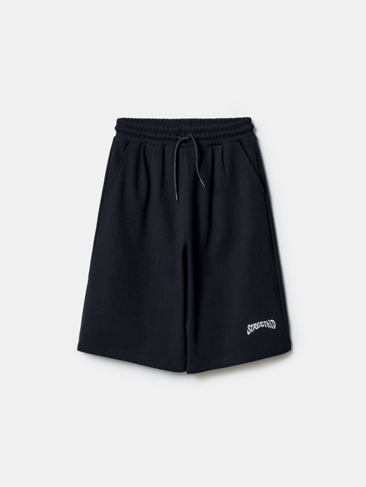 Удлиненные трикотажные шорты Sela, черный, арт. 52210