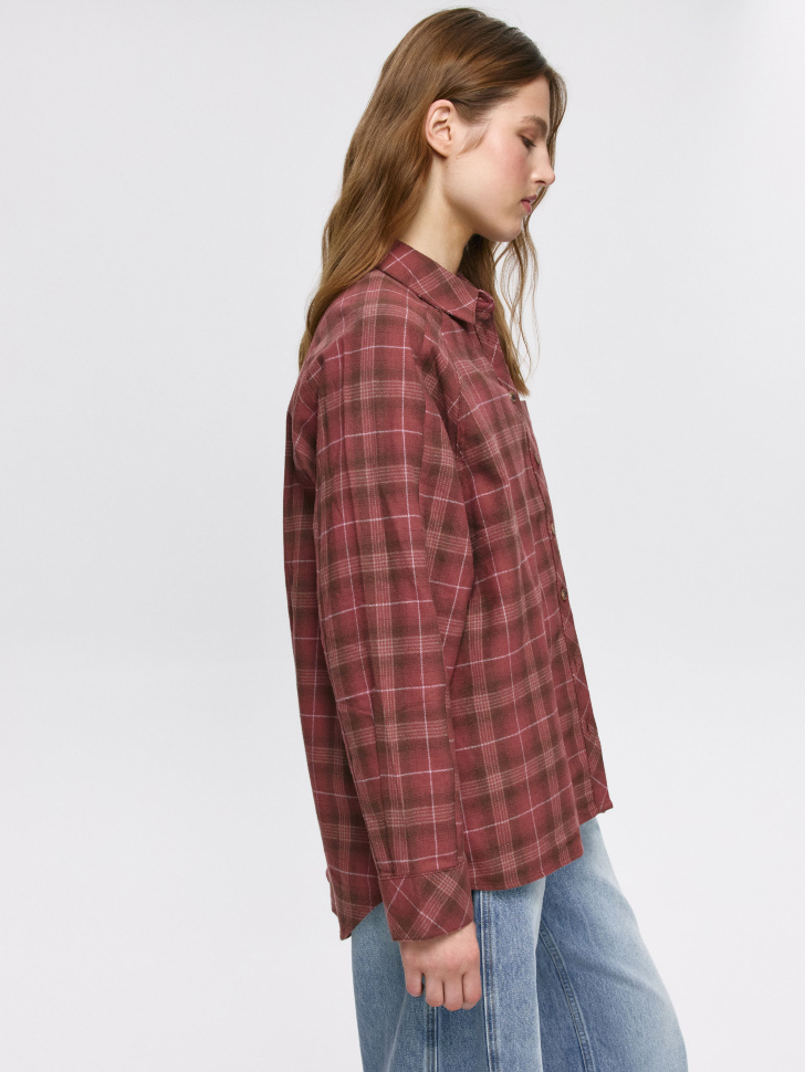 рубашка оверсайз из хлопка из россии вид сбоку