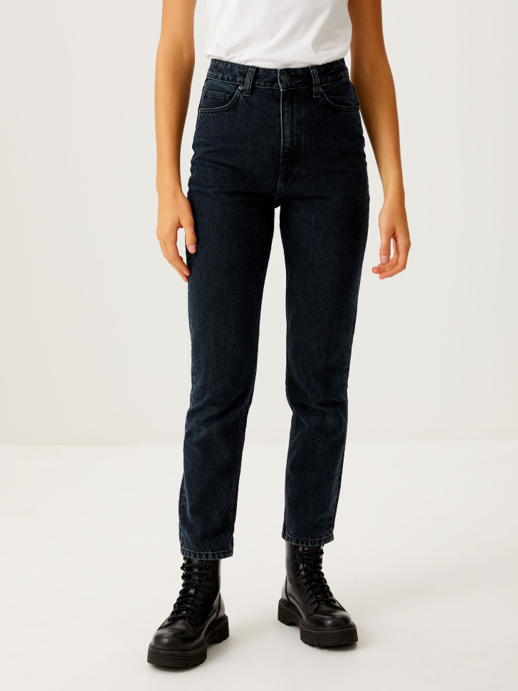 

Укороченные джинсы Mom fit, Синий