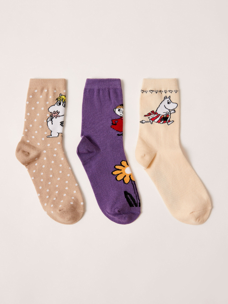 

Набор из 3 пар носков с принтом Moomin Муми Тролль, Принт