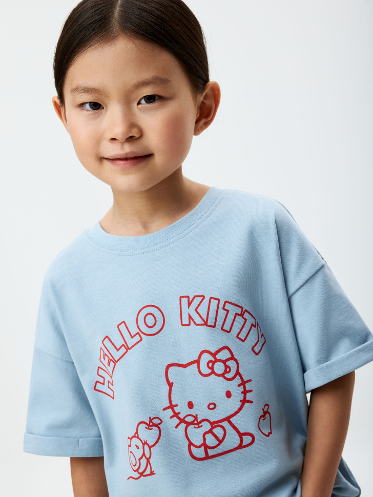 

Футболка с принтом Hello Kitty для девочек, 4803040251